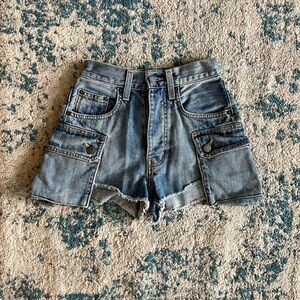 Carmar Denim Cargo High Waisted Short Shorts